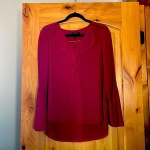 White House Black Market Blouse small bright plum long sleeve